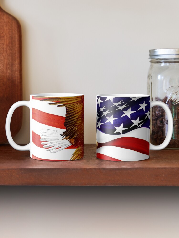 Thumbnail 2 of 6, Coffee Mug, American Flag and Eagle - Oil on Canvas designed and sold by RickSchroeppel.