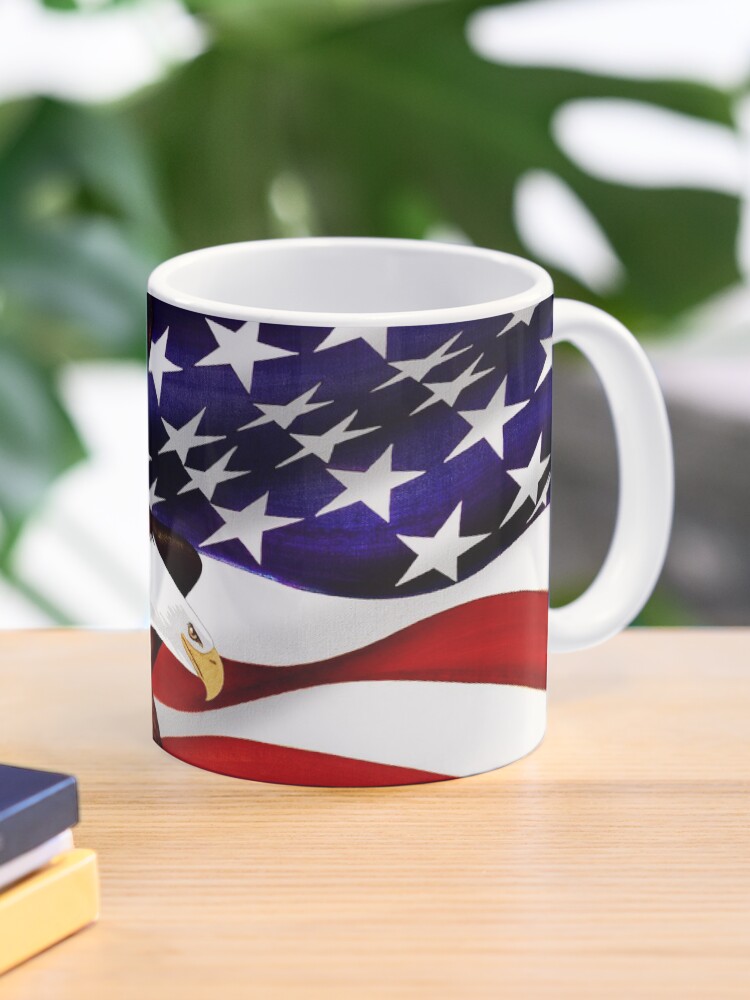 Thumbnail 1 of 6, Coffee Mug, American Flag and Eagle - Oil on Canvas designed and sold by RickSchroeppel.