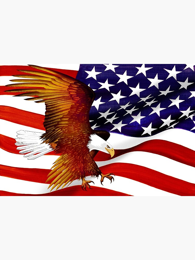 Thumbnail 2 of 2, Art Board Print, American Flag and Eagle - Oil on Canvas designed and sold by RickSchroeppel.