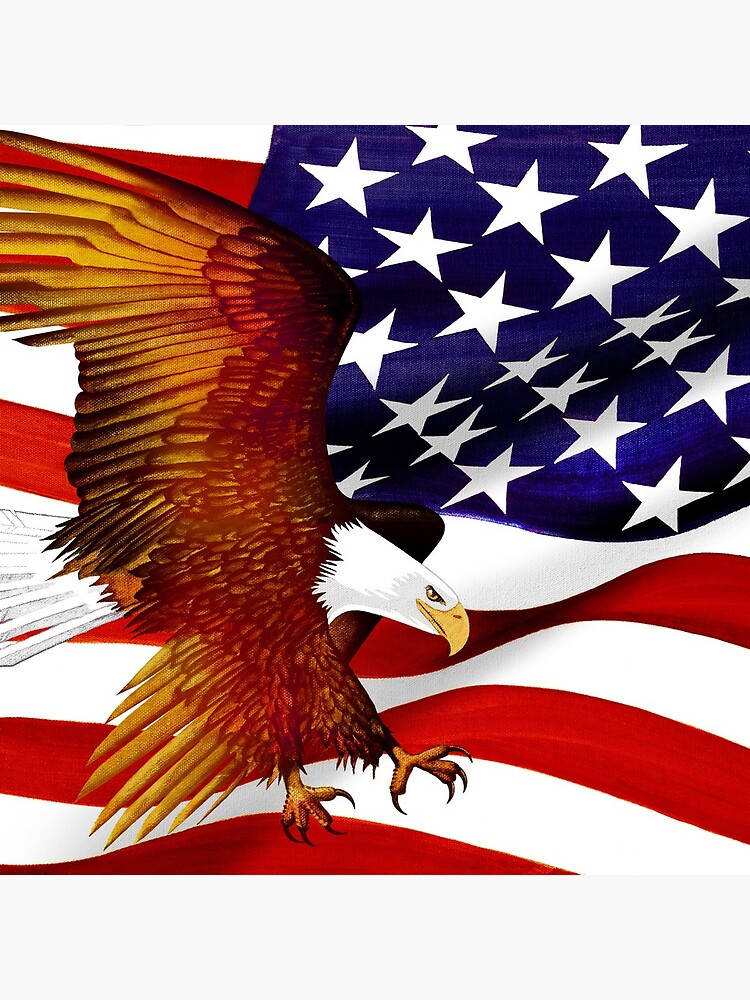 Thumbnail 5 of 5, Coasters (Set of 4), American Flag and Eagle - Oil on Canvas designed and sold by RickSchroeppel.