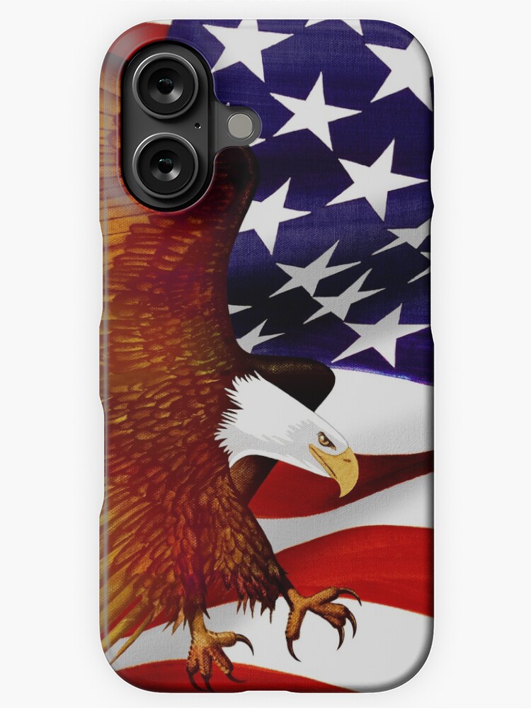 Thumbnail 1 of 4, iPhone Case, American Flag and Eagle - Oil on Canvas designed and sold by RickSchroeppel.