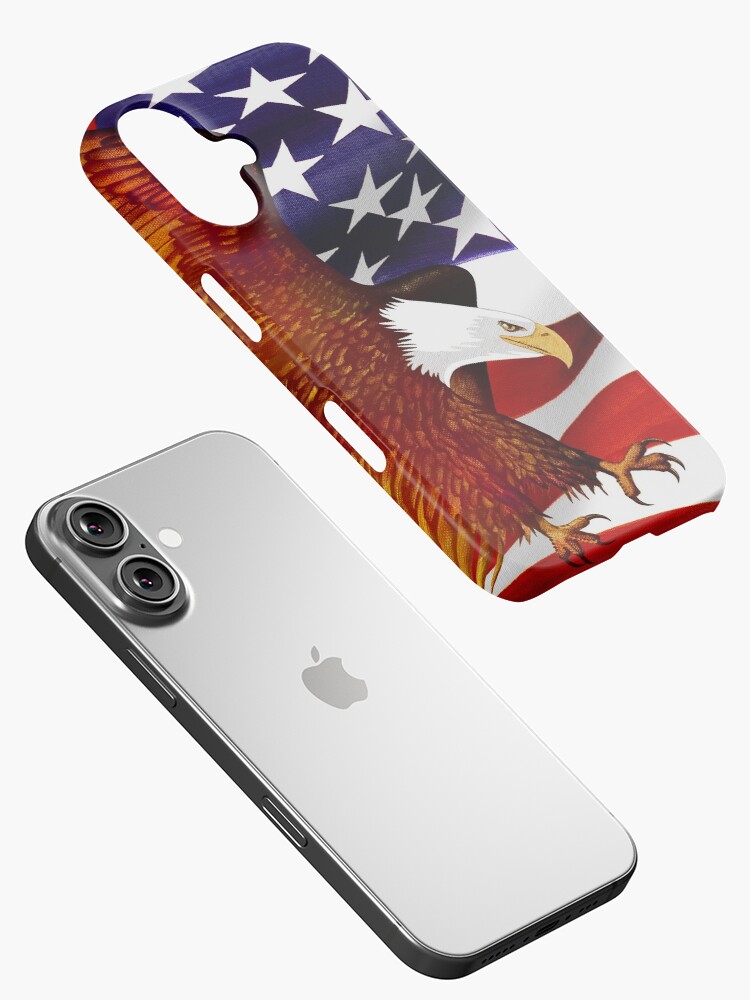 Thumbnail 2 of 4, iPhone Case, American Flag and Eagle - Oil on Canvas designed and sold by RickSchroeppel.