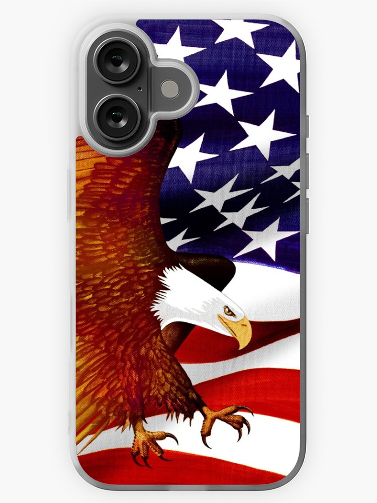 Thumbnail 1 of 5, iPhone Case, American Flag and Eagle - Oil on Canvas designed and sold by RickSchroeppel.