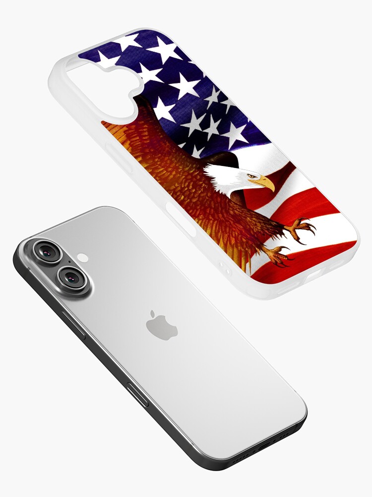 Thumbnail 2 of 5, iPhone Case, American Flag and Eagle - Oil on Canvas designed and sold by RickSchroeppel.