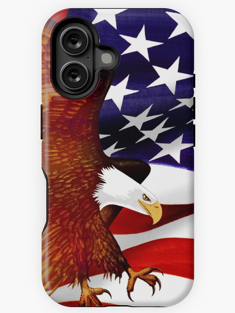 Thumbnail 1 of 4, iPhone Case, American Flag and Eagle - Oil on Canvas designed and sold by RickSchroeppel.