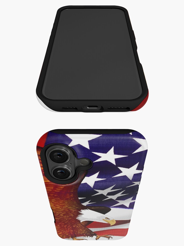 Thumbnail 3 of 4, iPhone Case, American Flag and Eagle - Oil on Canvas designed and sold by RickSchroeppel.