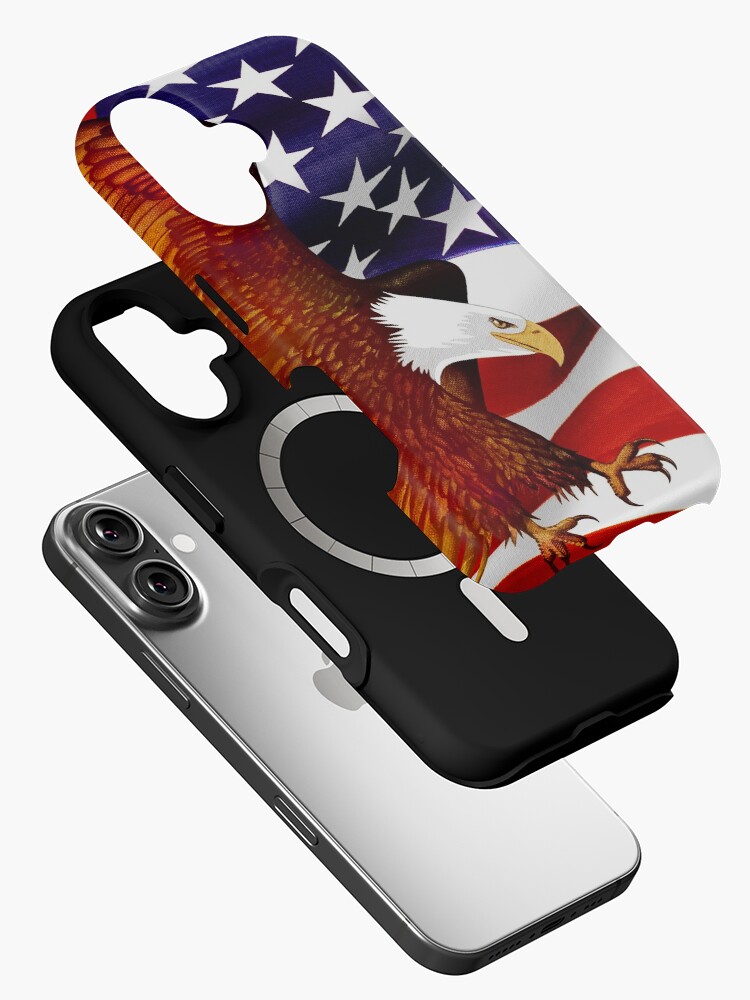 Thumbnail 2 of 4, iPhone Case, American Flag and Eagle - Oil on Canvas designed and sold by RickSchroeppel.