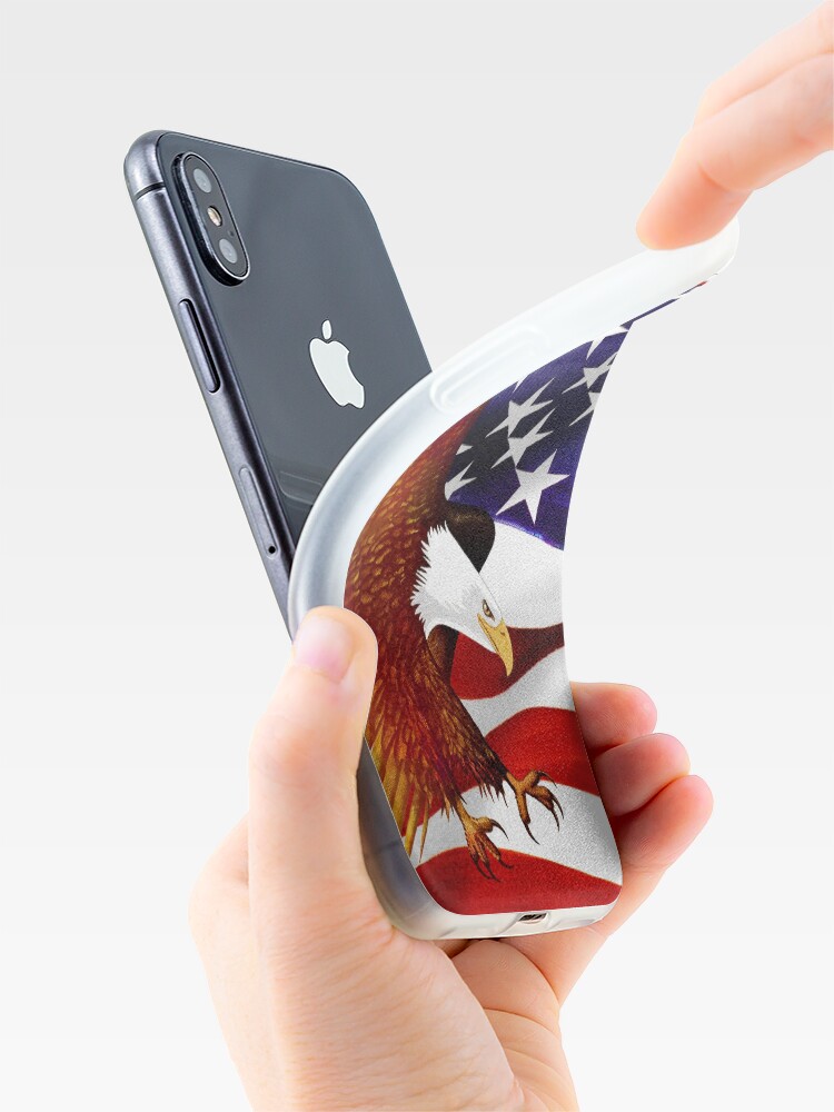 Thumbnail 4 of 5, iPhone Case, American Flag and Eagle - Oil on Canvas designed and sold by RickSchroeppel.