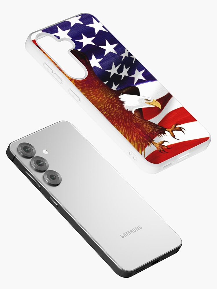 Thumbnail 2 of 4, Samsung Galaxy Phone Case, American Flag and Eagle - Oil on Canvas designed and sold by RickSchroeppel.