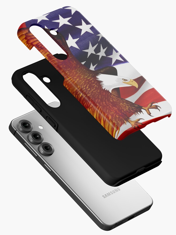 Thumbnail 2 of 4, Samsung Galaxy Phone Case, American Flag and Eagle - Oil on Canvas designed and sold by RickSchroeppel.