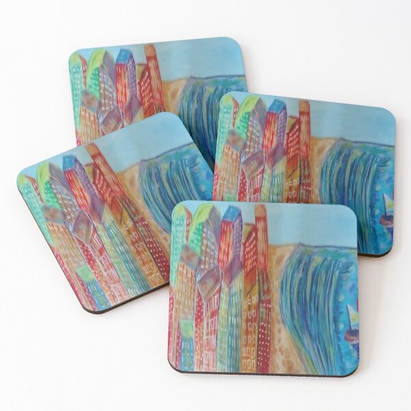Item preview, Mexican beach, boats, skyscraper, building, #artistsupportpledge designed and sold by ThereseLyssia.