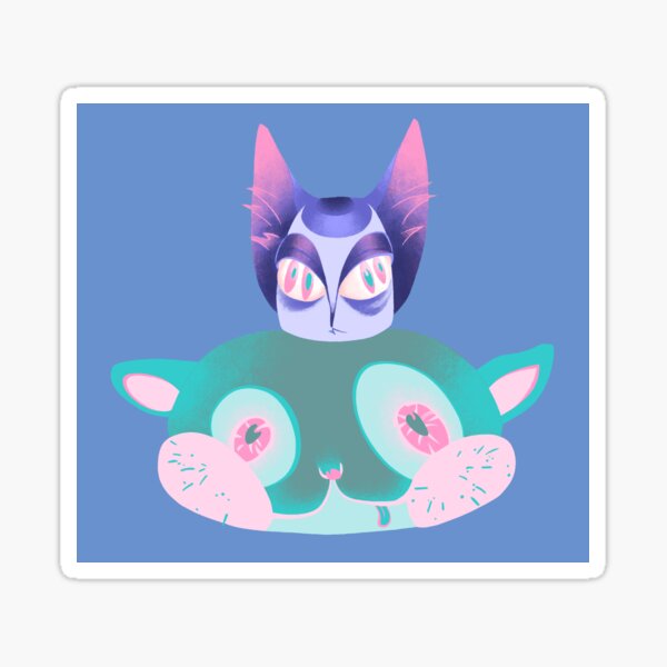 Cat on Kitty Sticker