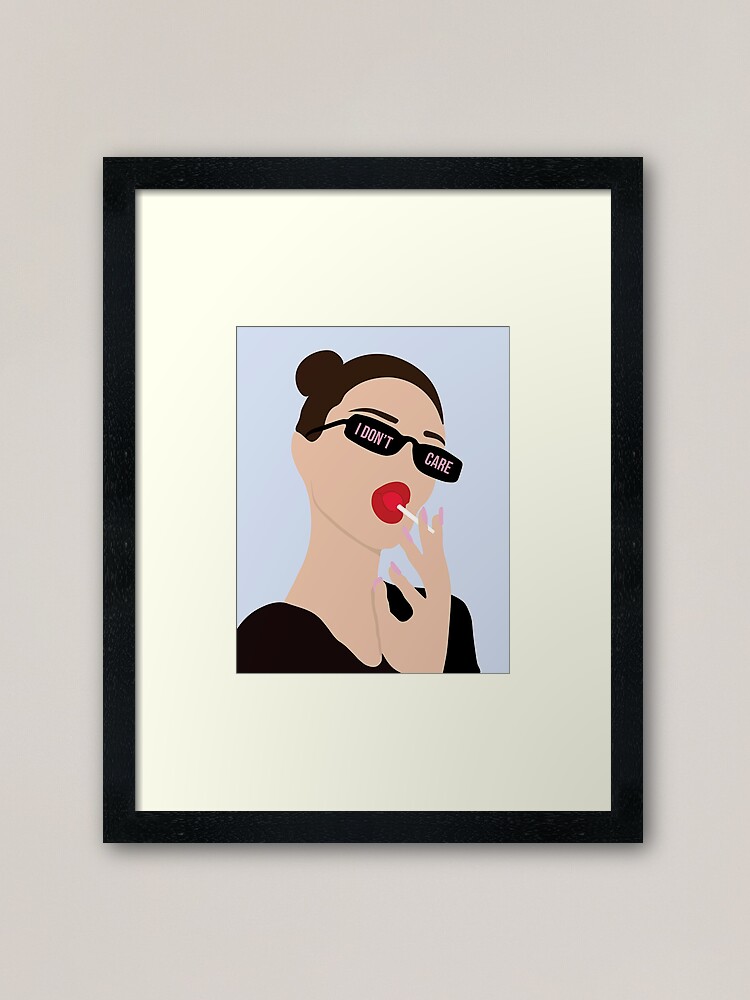 Kendall Jenner Lollipop I Don T Care Framed Art Print By Artificialaart Redbubble