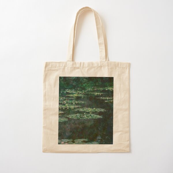 Claude Monet - Water Lilies - Dark Green Cotton Tote Bag