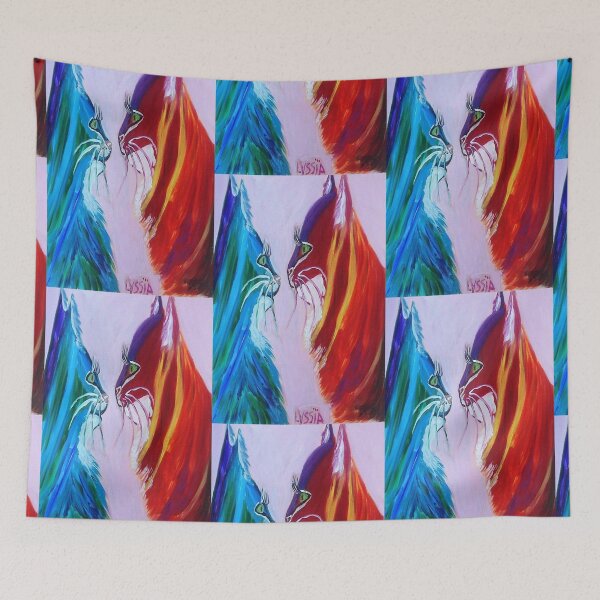 Item preview, The eyes in the eyes blue cat red cat, #artistsupportpledge designed and sold by ThereseLyssia.