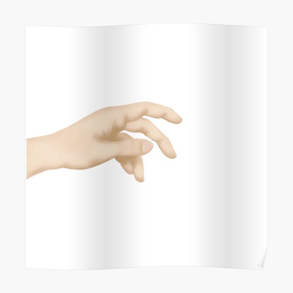 Hands Grabbing Meme Screen Reaching Cursed Emoji Poster By Awbult Redbubble