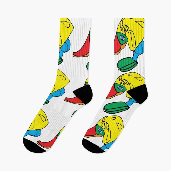 Item preview, The Smiley Duck with Yellow Hair, TeresaTown at Redbubble 2020 designed and sold by Mark Stansberry.