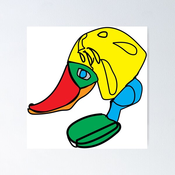 Item preview, The Smiley Duck with Yellow Hair, TeresaTown at Redbubble 2020 designed and sold by Mark Stansberry.