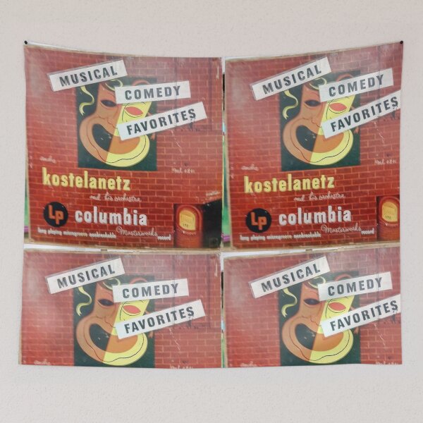 Item preview,  André Kostelanetz And His Orchestra ‎– Musical Comedy Favorites,1949, Kostelanetz, mask designed and sold by Vintaged.