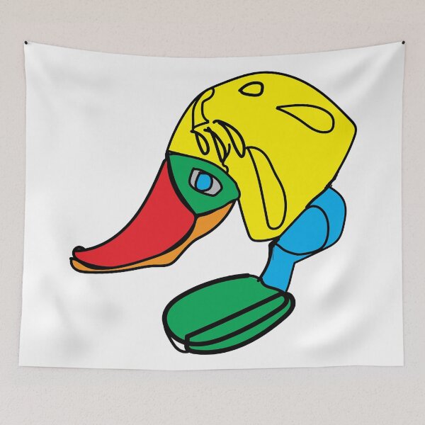 Item preview, The Smiley Duck with Yellow Hair, TeresaTown at Redbubble 2020 designed and sold by Mark Stansberry.
