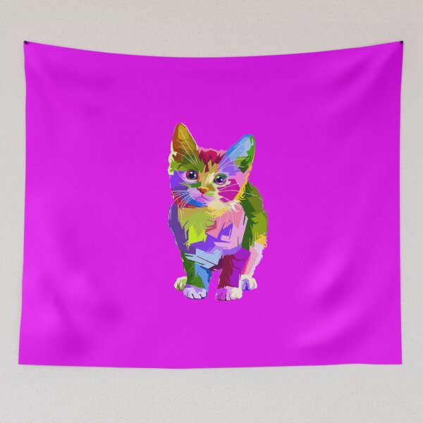 Aperçu de l'œuvre chat: chat multicolor créée et vendue par Albuss.