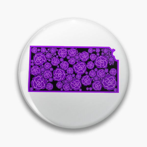 Item preview, Purple Roses Flower State of Kansas with yellow background designed and sold by Ella's  Doodles And Designs.