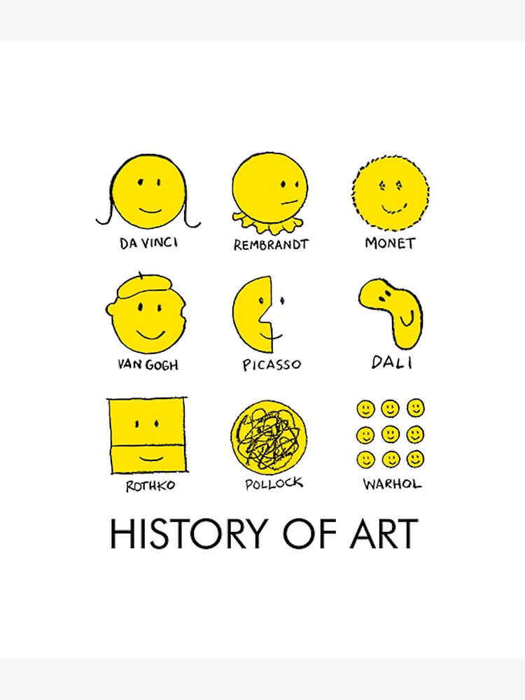 90s Smily Face History of Art アート プリントT 90s Smily Face 