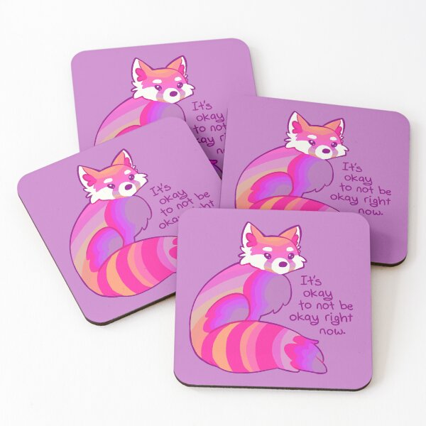Item preview, "It's Okay to Not Be Okay Right Now" Soft Rainbow Red Panda designed and sold by thelatestkate.