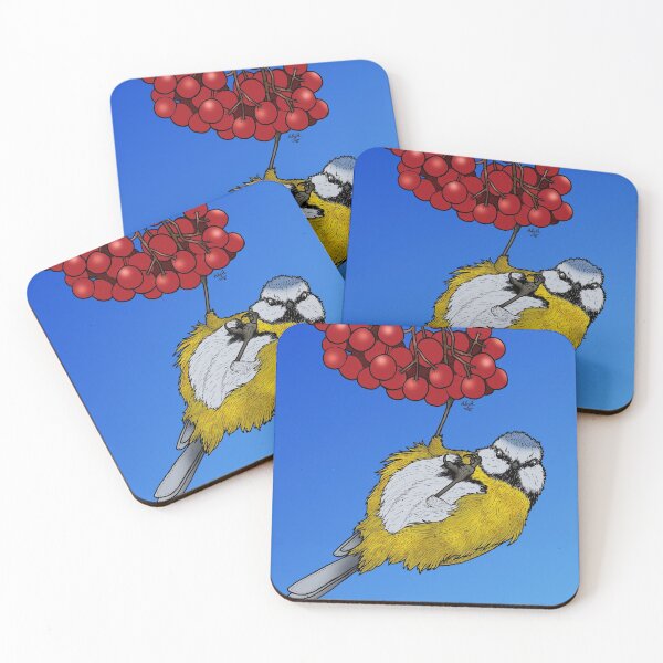 Item preview, Blue Tit Hanging on Berries designed and sold by HollyHDesigns.