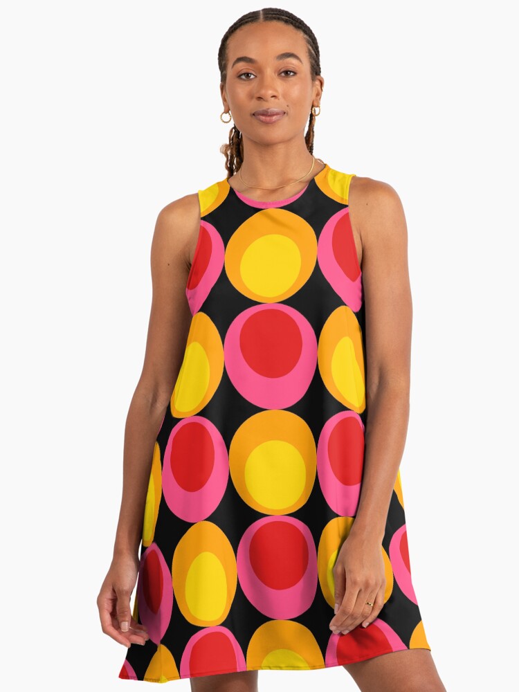 knee length dresses for ladies 1960s 60s Mod Blue Ruffle A-Line Vintage Dress main image 1
