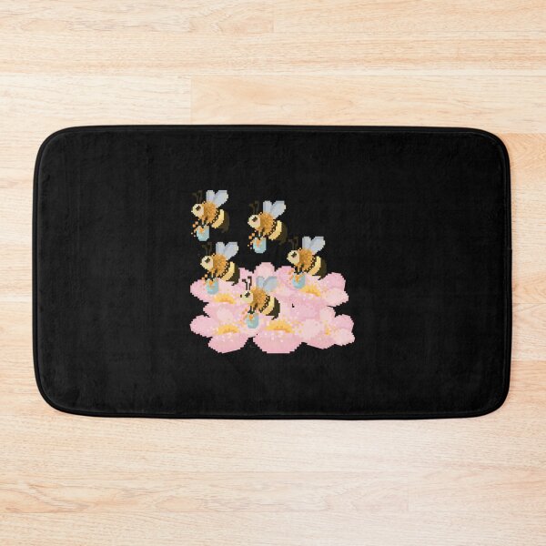 Item preview, Pixelated Bees taking honey from flowers designed and sold by HopeDetour.