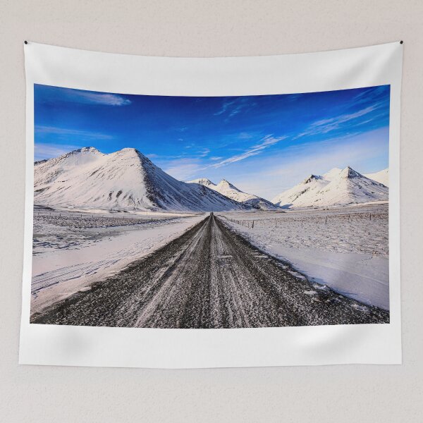 Item preview, Snow covered road new Vestrahorn designed and sold by Kana Photography.