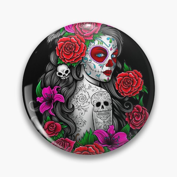Item preview, catrina mexican skull tattoo designed and sold by cat poe.