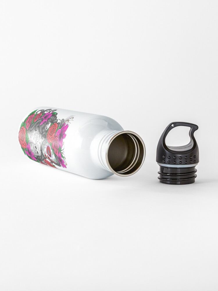 Alternate view of catrina mexican skull tattoo Water Bottle