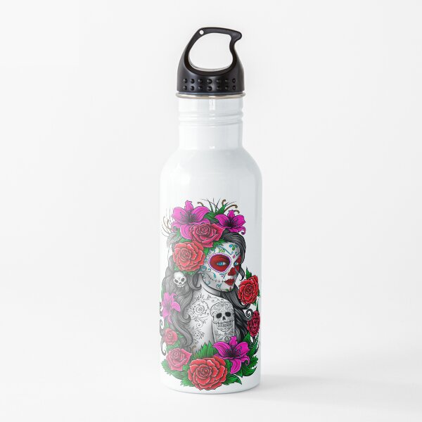 catrina mexican skull tattoo Water Bottle