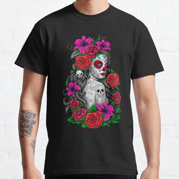 catrina mexicana calavera tatuaje Camiseta clásica
