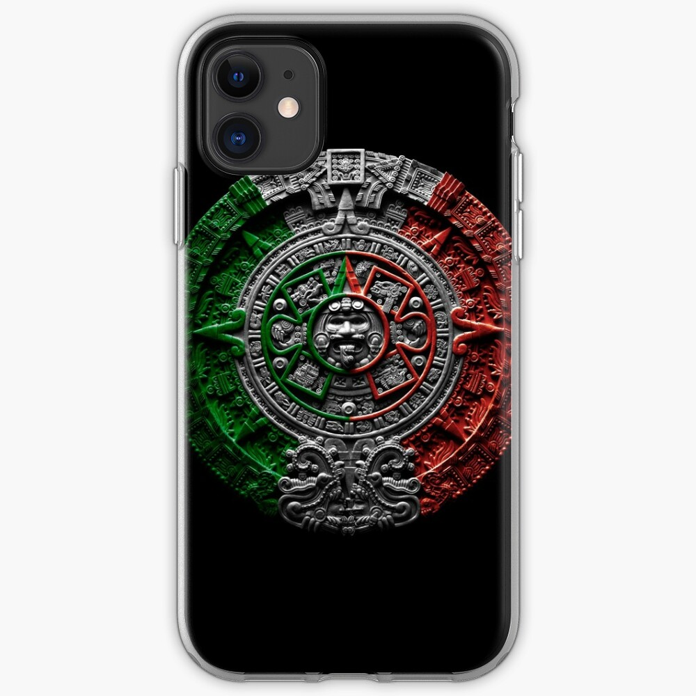 "aztec calendar mexico chicano" iPhone Case & Cover by guillermofarze