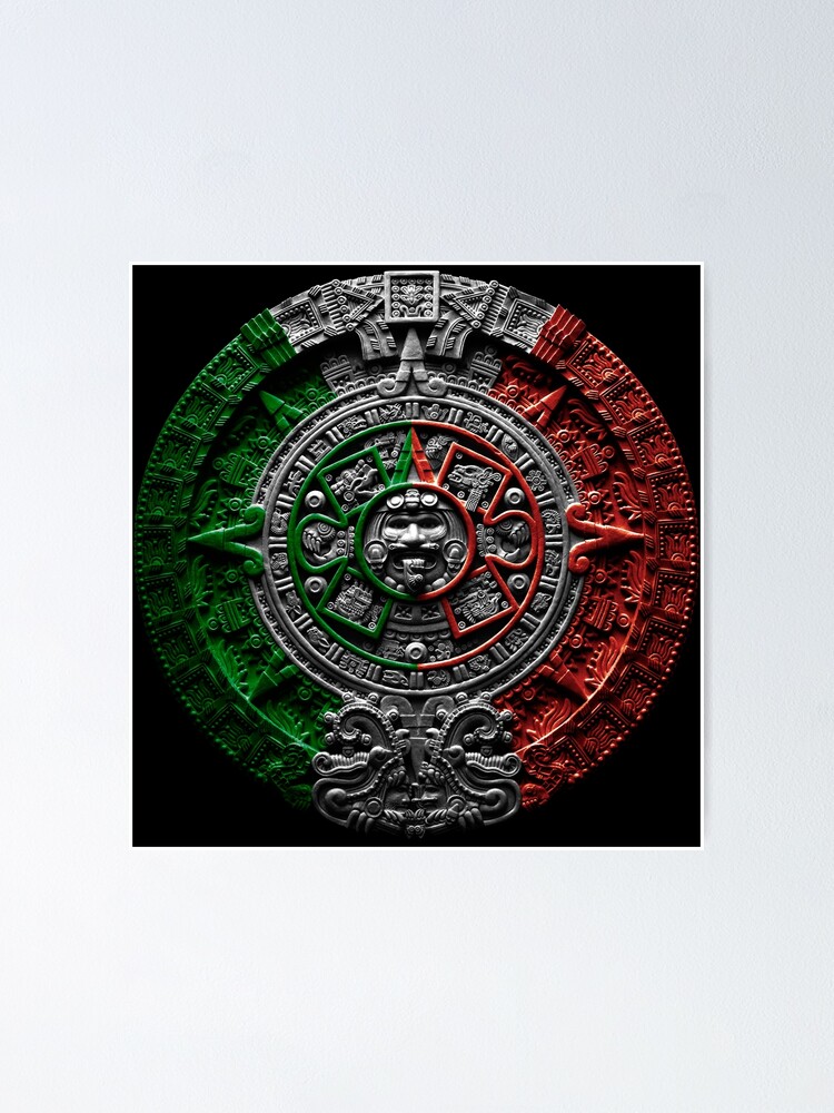 "aztec calendar mexico chicano" Poster by guillermofarze | Redbubble