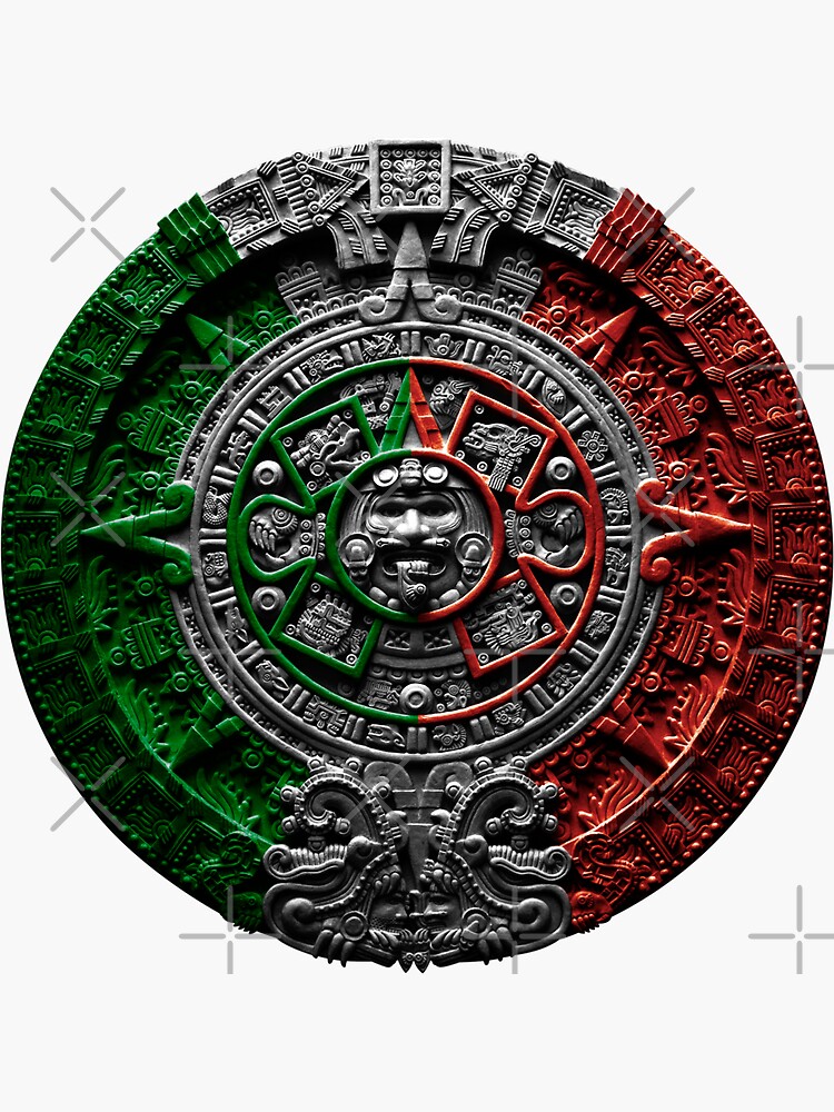  aztec Calendar Mexico Chicano Sticker For Sale By Guillermofarze Redbubble