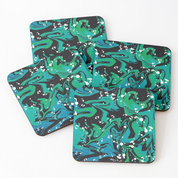 Item preview, Green, White & Blue Abstract Resin Art designed and sold by wjrtapp.