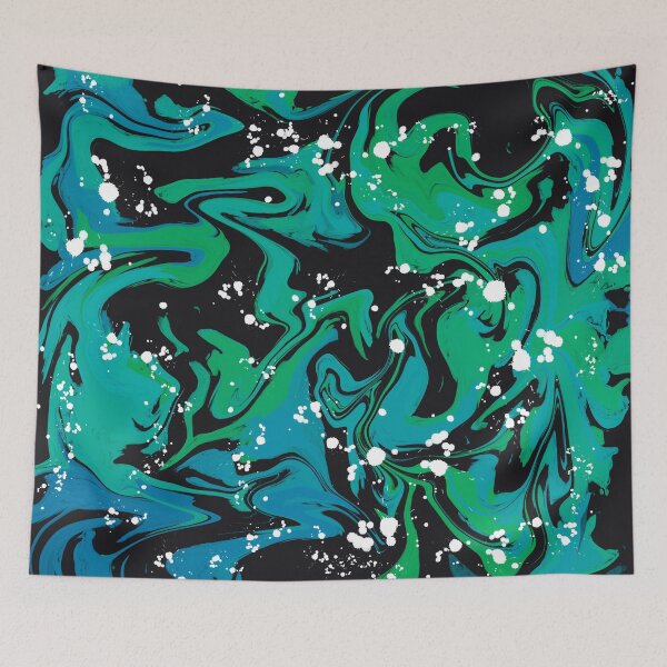 Item preview, Green, White & Blue Abstract Resin Art designed and sold by wjrtapp.