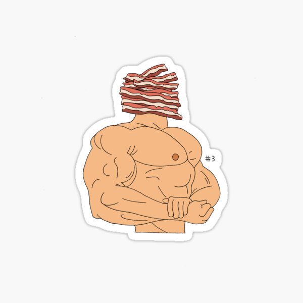 "BaconHead" Sticker by drewlinne Redbubble