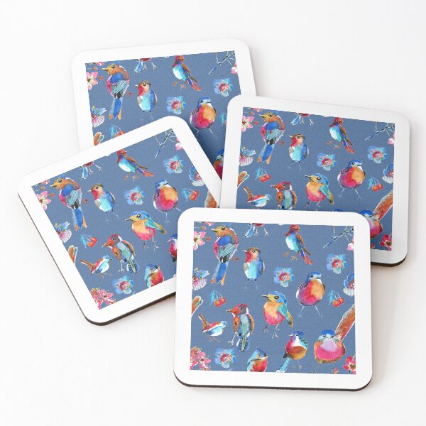 Item preview, Spring birds, blue designed and sold by Caroline Angelard.