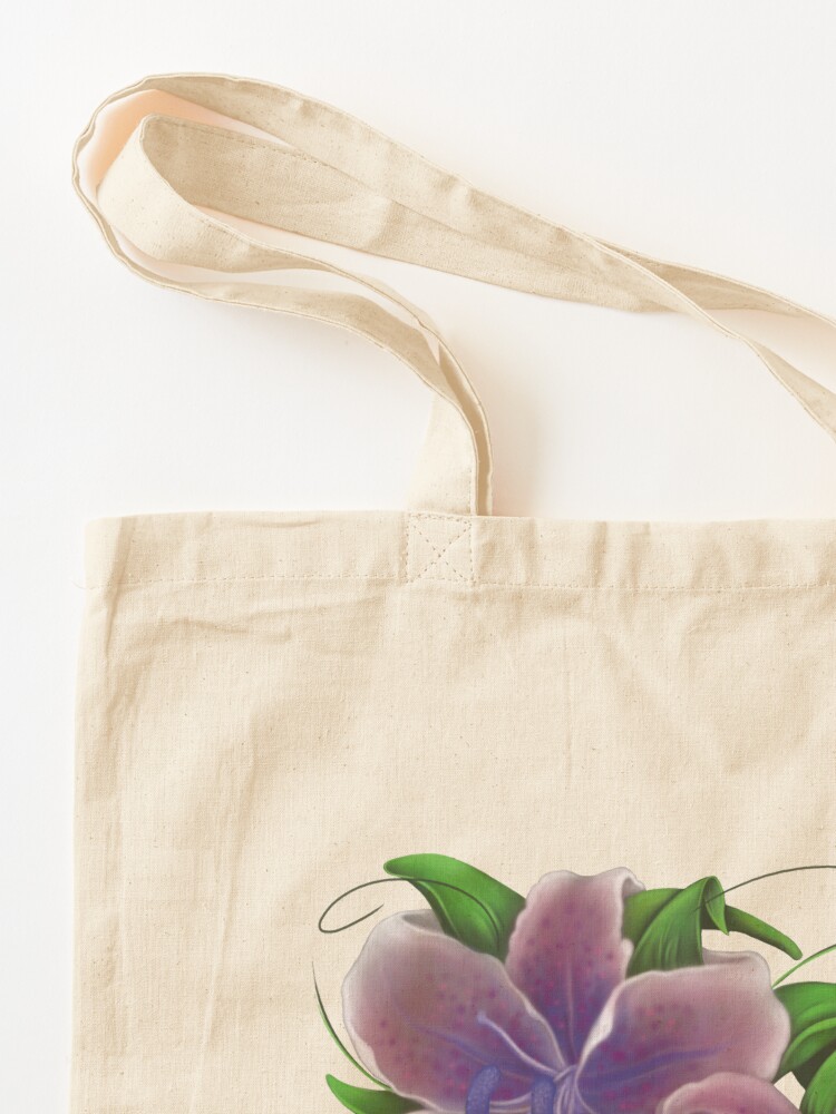 Alternate view of Twisted Purple Lillies Tote Bag