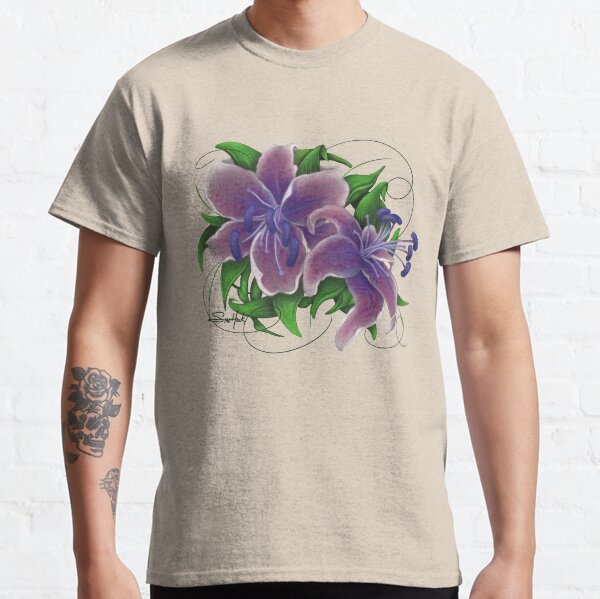 Twisted Purple Lillies Classic T-Shirt