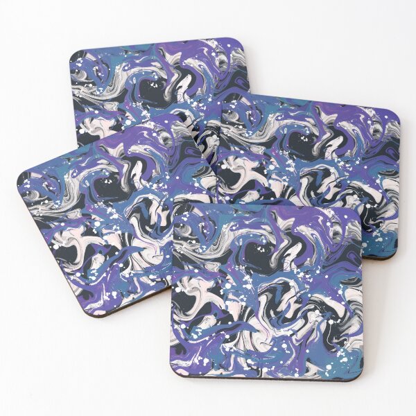 Item preview, Blue, Purple & White Abstract Resin Art designed and sold by wjrtapp.