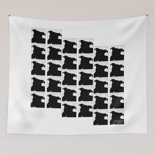 Item preview, Staffy Dog Head on Repeat Pattern black and white designed and sold by StaffyDognCo.
