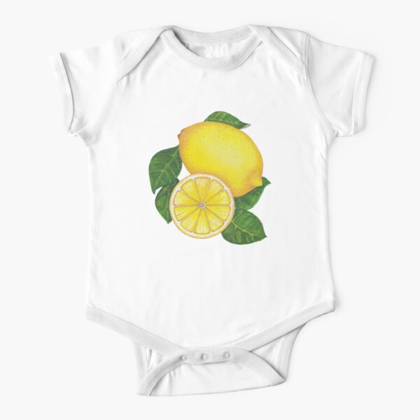Lemons Watercolor Vibrant Art Short Sleeve Baby One-Piece