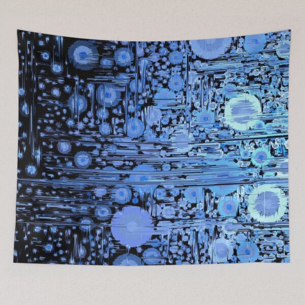 Item preview, Colorama abstrait huile bleue designed and sold by Joie-et-Poesie.