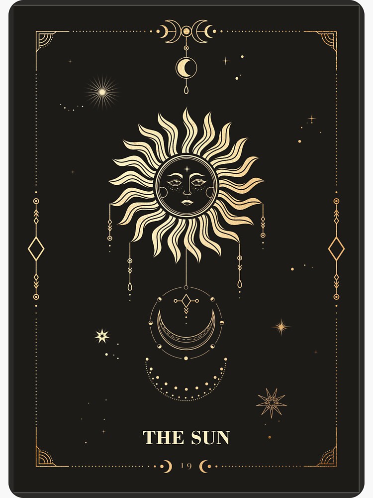 the-sun-tarot-card-sticker-by-noveltiko-redbubble